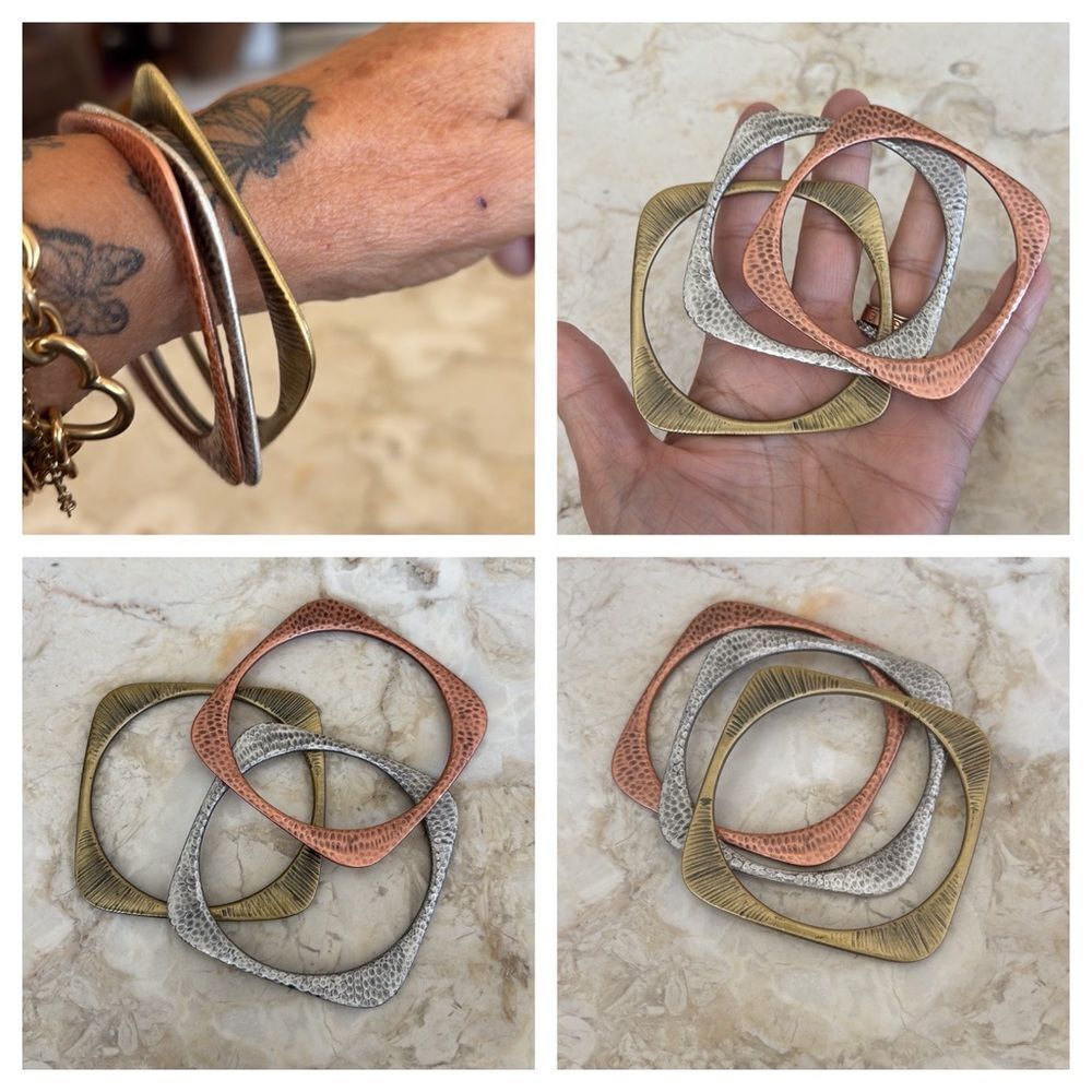 Tri-Colour Modernist Bangle Bracelets